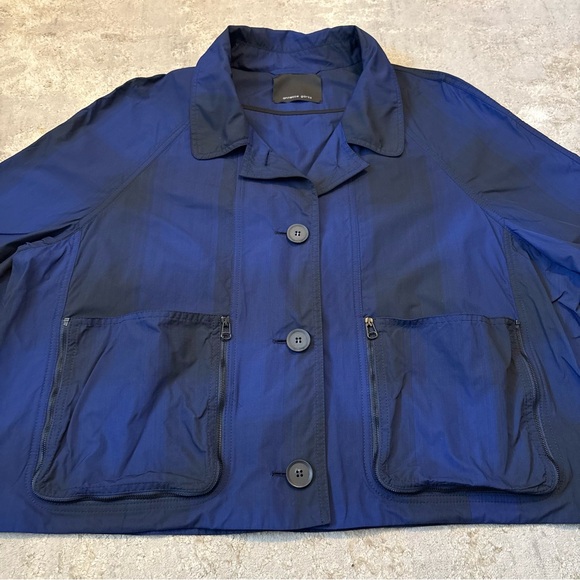 Annette Görtz ‘Main Jacket’ Blue & Black 3/4 Sleeve Button Up Jacket Size Large - Picture 5 of 16